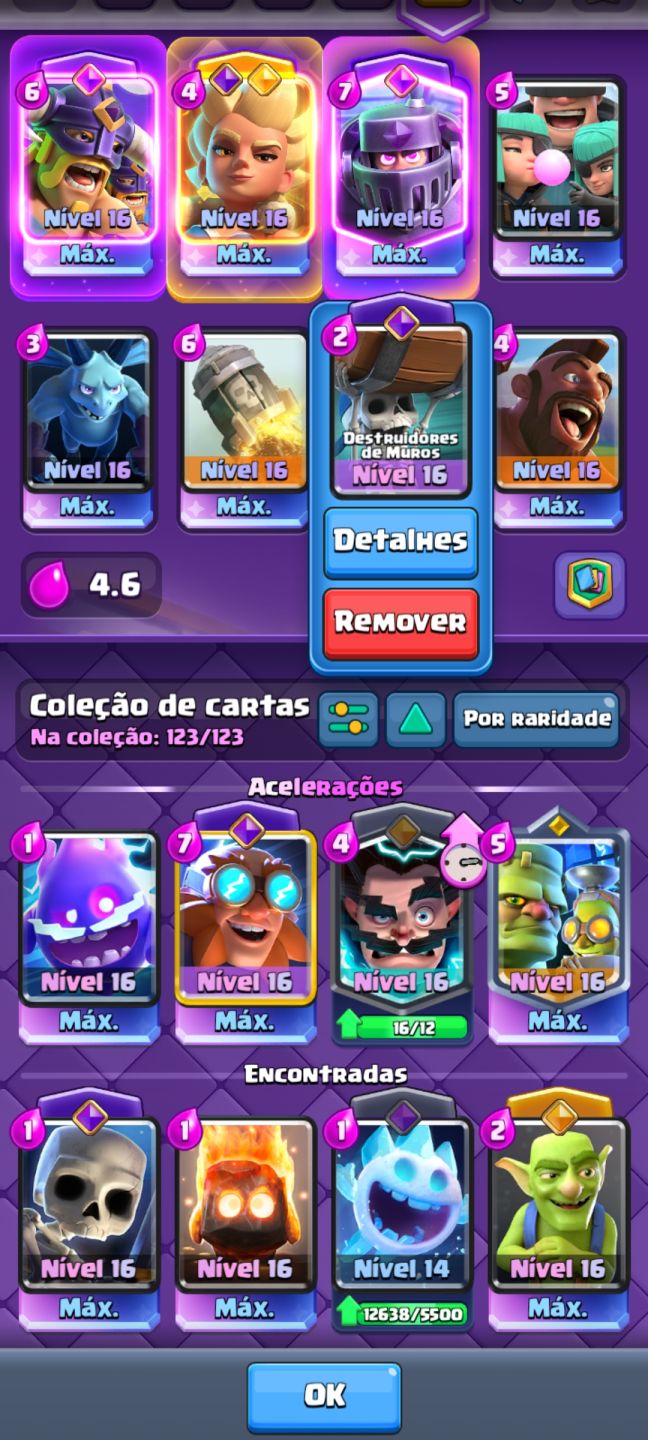 Conta Clash Royale Full Acesso | 123/123 Cartas | Várias Nível 16 Máx +900k Ouro