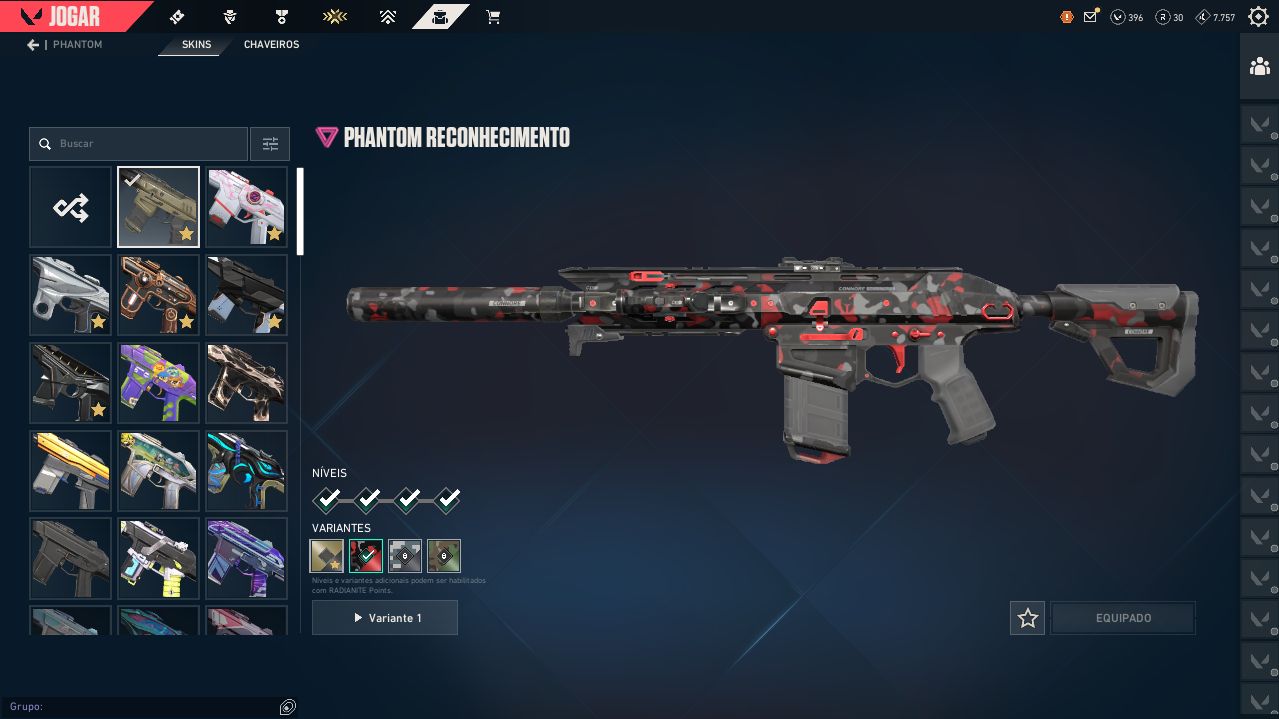 CONTA VALORANT NIVEL 240 COM 40 SKINS COMPRADAS.
