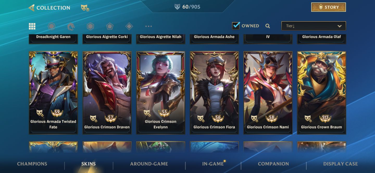 Conta Mestre com 60 Skins !