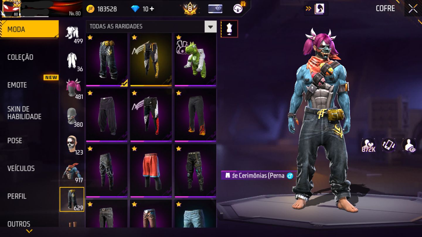 Conta de free fire prime 8, 380 k de diamantes gastos!