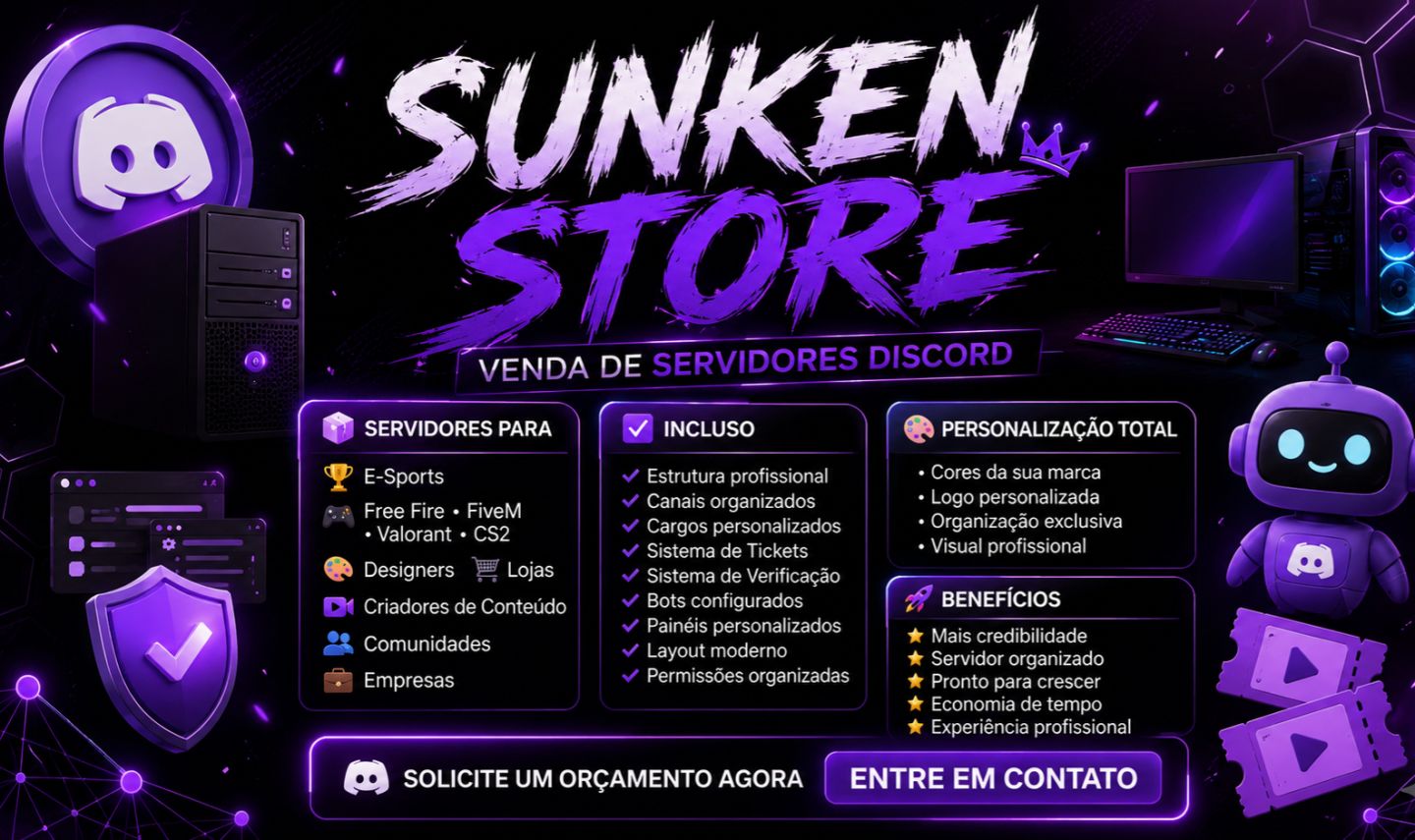 [DISCORD] CRIO SEU SERVIDOR PROFISSIONAL 100% PERSONALIZADO