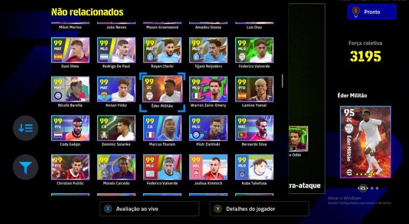 Conta com del Piero blitz curler, messi, etooEfootball pc/Steam