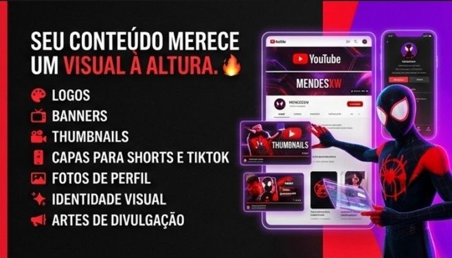 Design Profissional para YouTube e TikTok | Logos, Banners e Fotos de perfil!!