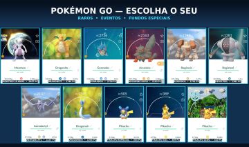 Pokémon GO Raros e de Eventos | Pikachu, Shiny e Fundos Especiais