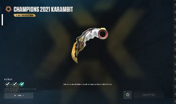 CONTA VALORANT COM KARAMBIT CHAMPIONS 2021