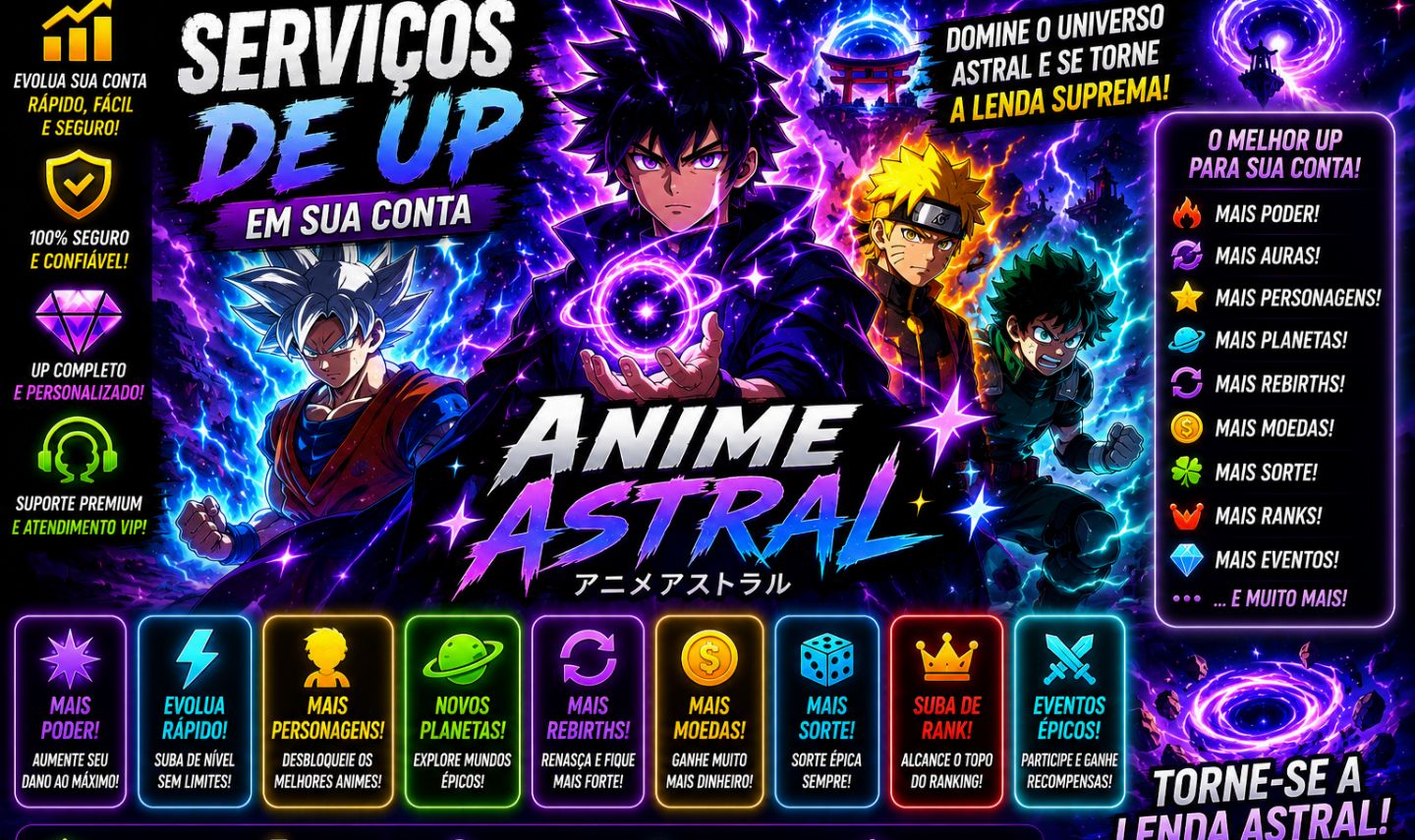 SERVIÇOS DE UP EM SUA CONTA ANIME ASTRAL | ROBLOX