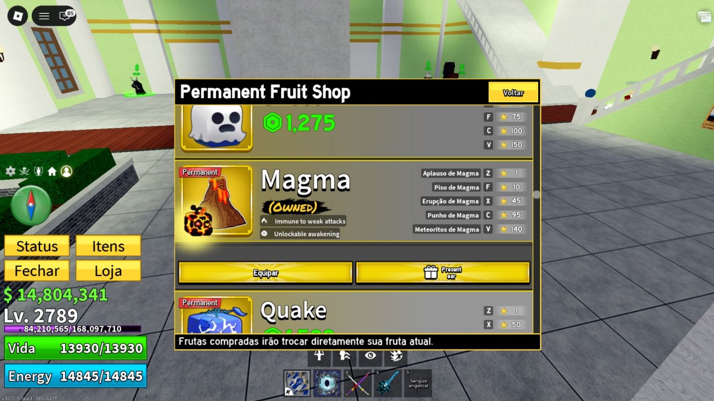 CONTA BLOX FRUITS 2789 | 4 PERM | CDK | V4 | ITENS RAROS