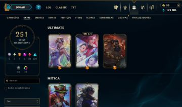 CONTA LOL 251 SKINS | LVL 741 | 51 LEGADAS | 21 LENDÁRIAS