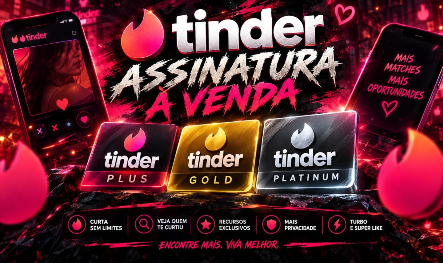 Tinder Assinaturas Plus, Gold e Platinum | Barato