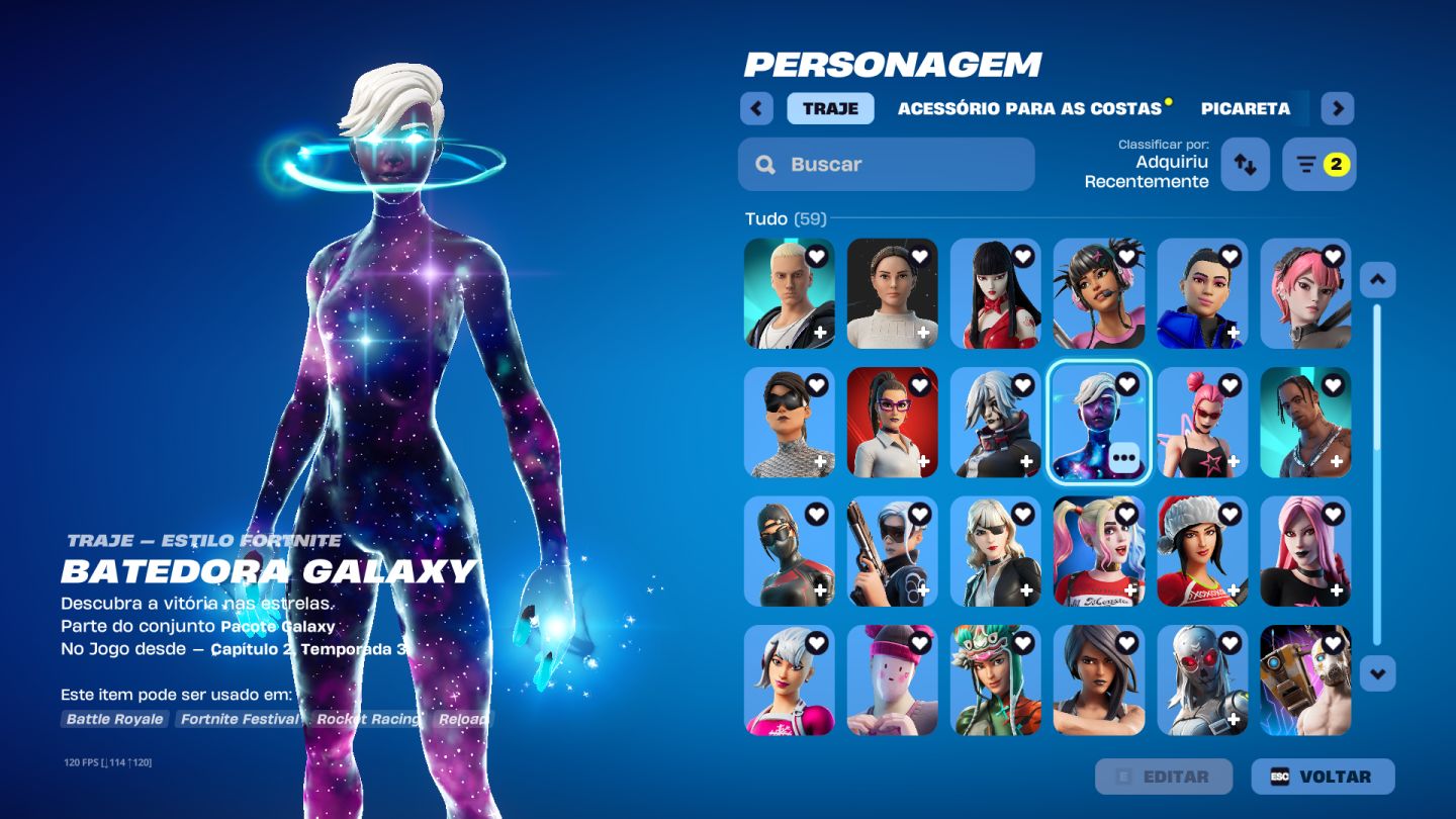 CONTA FORTNITE | 199 SKINS | TRAVIS SCOTT + IKONIK + GLOW