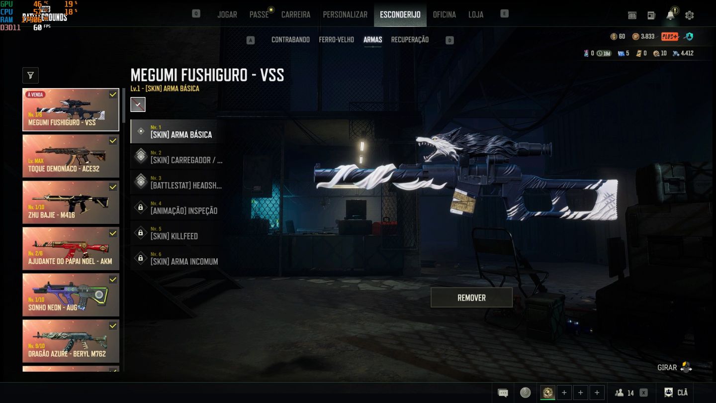 CONTA PUBG 3 ARMAS NIVEL MAXIMO