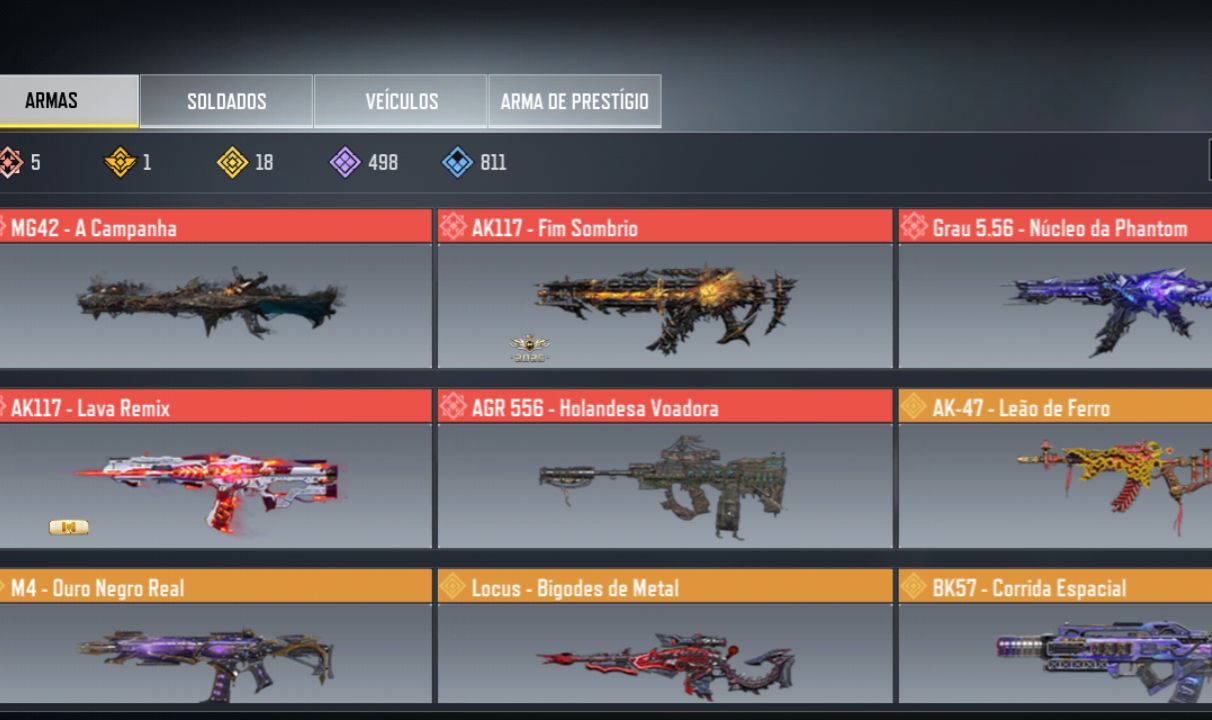 CONTA CALL OF DUTY MOBILE | 5 MÍTICAS + 16 LENDÁRIAS + 23 PATENTES LENDÁRIAS