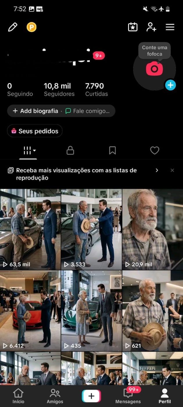 CONTA DO TIKTOK MONETIZADA +10,8K SEGUIDORES (ENGAJAMENTO REAL)