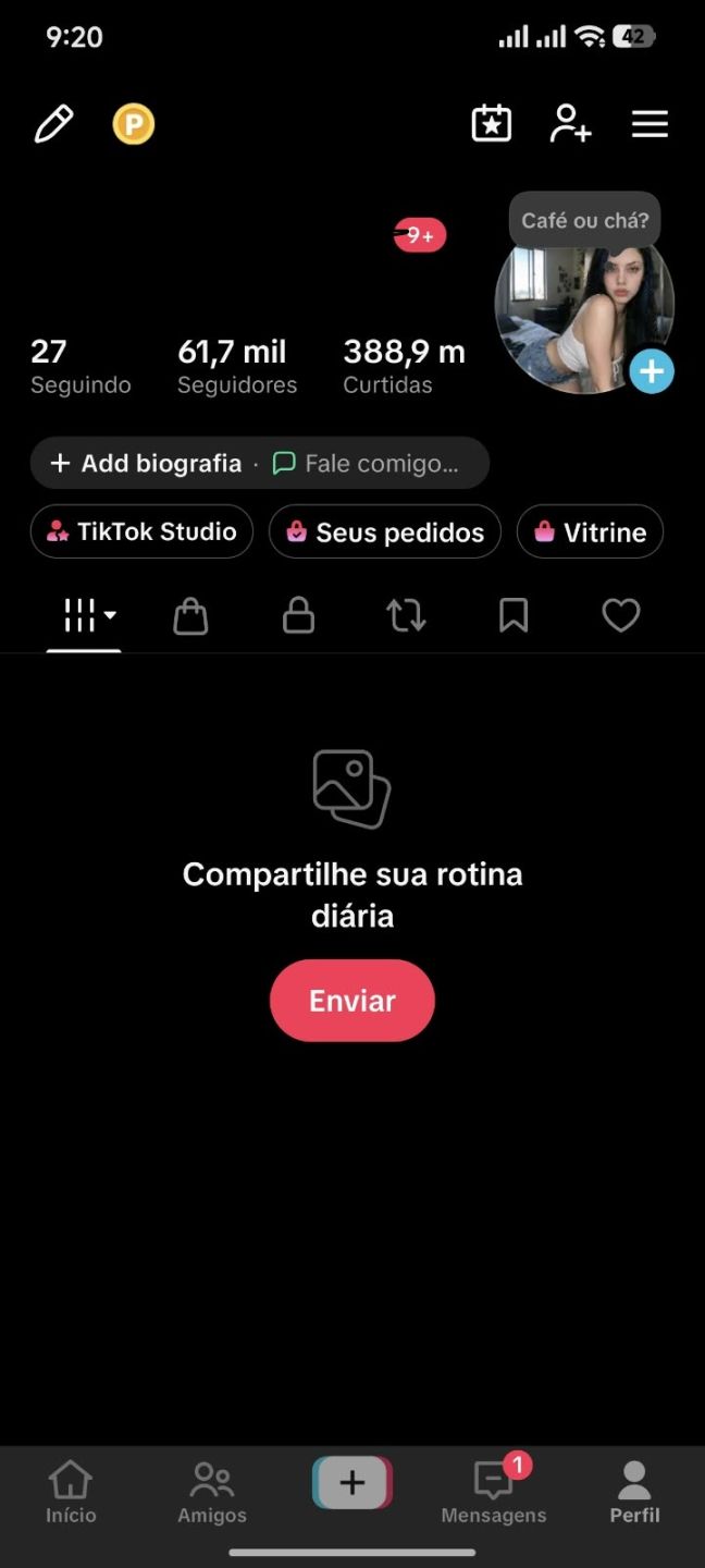 Conta TikTok 61K Seguidores + 388M Curtidas + Monetizada + TikTok Shop