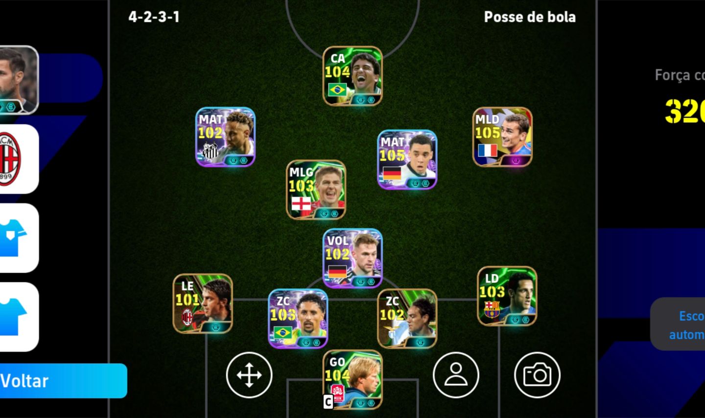 Conta efootball com jogadores raros, mais de 5 técnico, e Neymar blitz sculler
