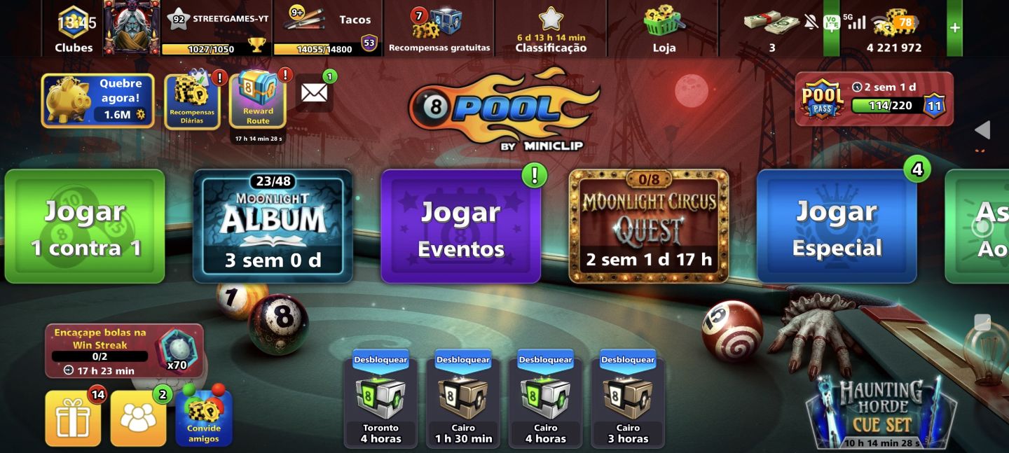 CONTA DE 8 BALL POOL LEVEL 93