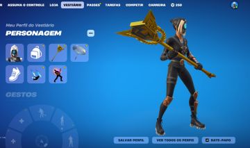 Conta Fortnite com Machado dos campeões e foco, GTA V e The Witcher 3