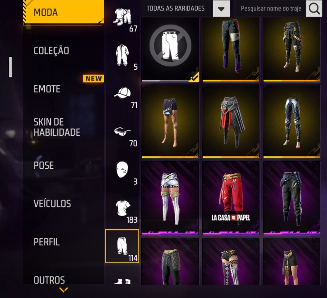 Conta rara free fire