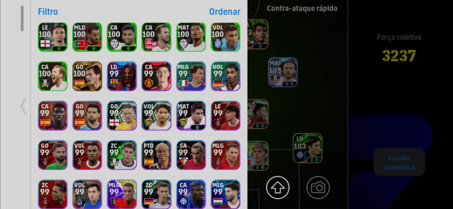 Conta Meta de Efootball Mobile com Romário, Rummenigge, Maddison e Dani Olmo