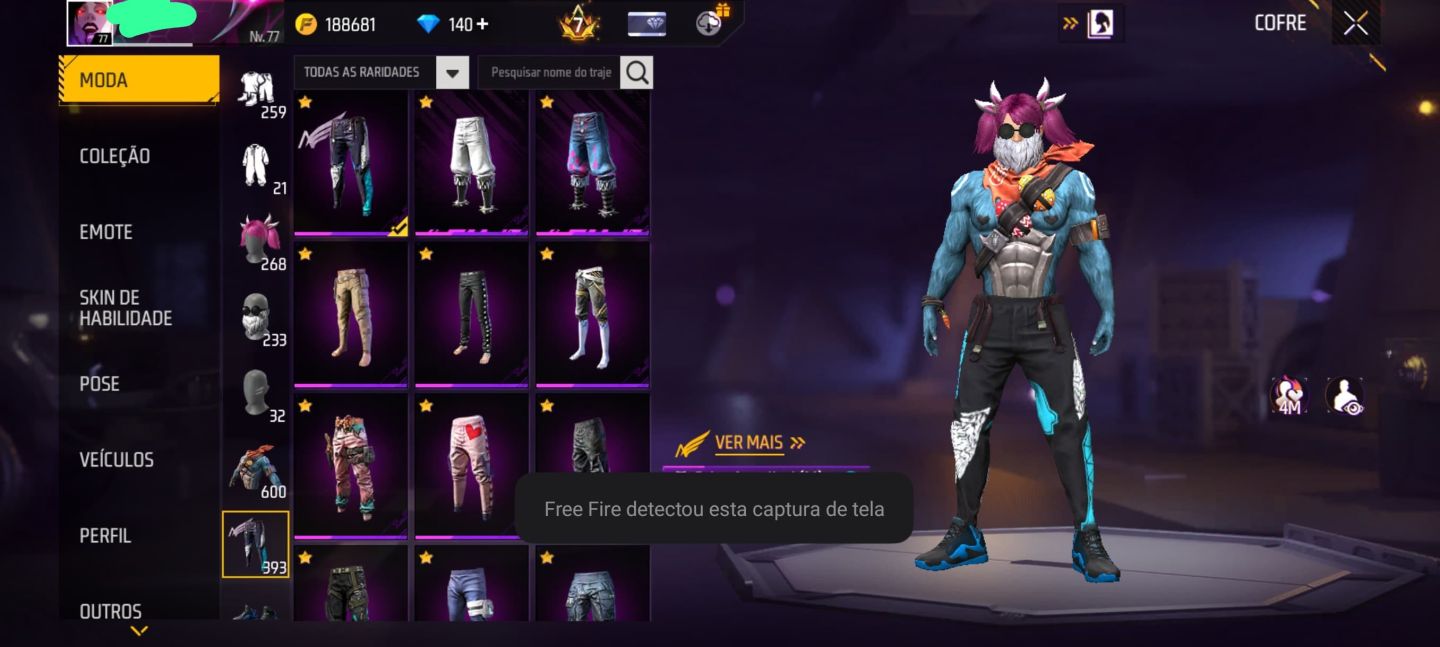 CONTA FULLROXA COM MANDELA + NOVA UMP 2 VELO E 1 DE DANO
