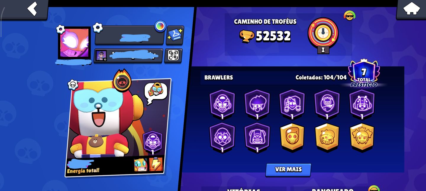 Conta Brawl Stars - 2020 | 52.532 Troféus | 104 Brawlers | 576 Skins