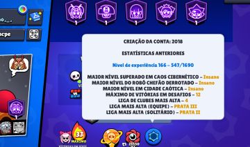Conta rara de 2018 com skin da shelly, 47 brawlers full