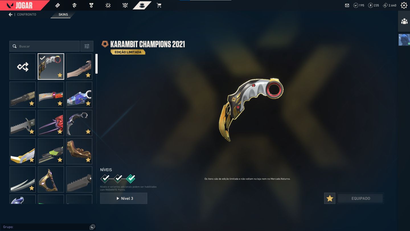 Conta Valorant com varias skins raras e normais o primeiro Mundial completo