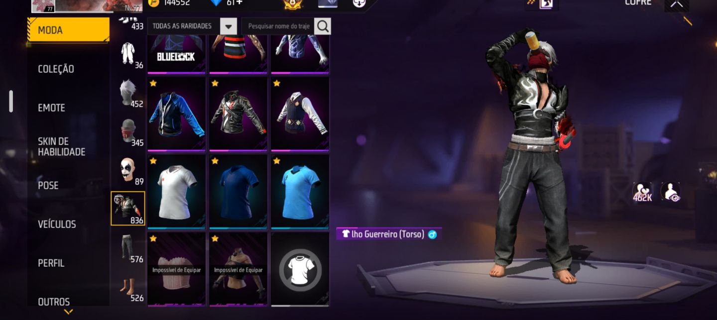 CONTA FREE FIRE GEMADA PRIME 8 / FULL RAGNAROK, FULL STREET FIGHTER E MUITO +