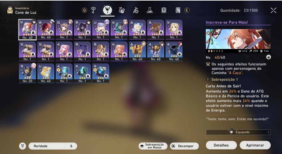 Kafka, A Dália, Ruan Mei(com skin), Dan Heng Permansor Terrae, Bailu e Archer