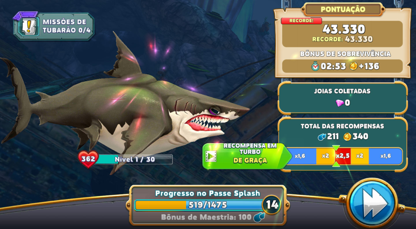 HUNGRY SHARK WORLD | CONTAS FULL | 2B MOEDAS + 2B JÓIAS + 2B PÉROLAS | ANDROID