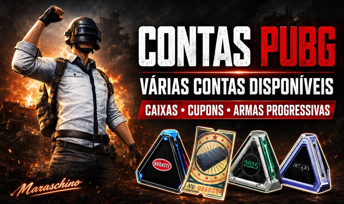 CONTAS PUBG: CONTRABANDOS + CAIXAS + SKINS | (ENTREGA AUTOMÁTICA) | MELHOR PREÇO