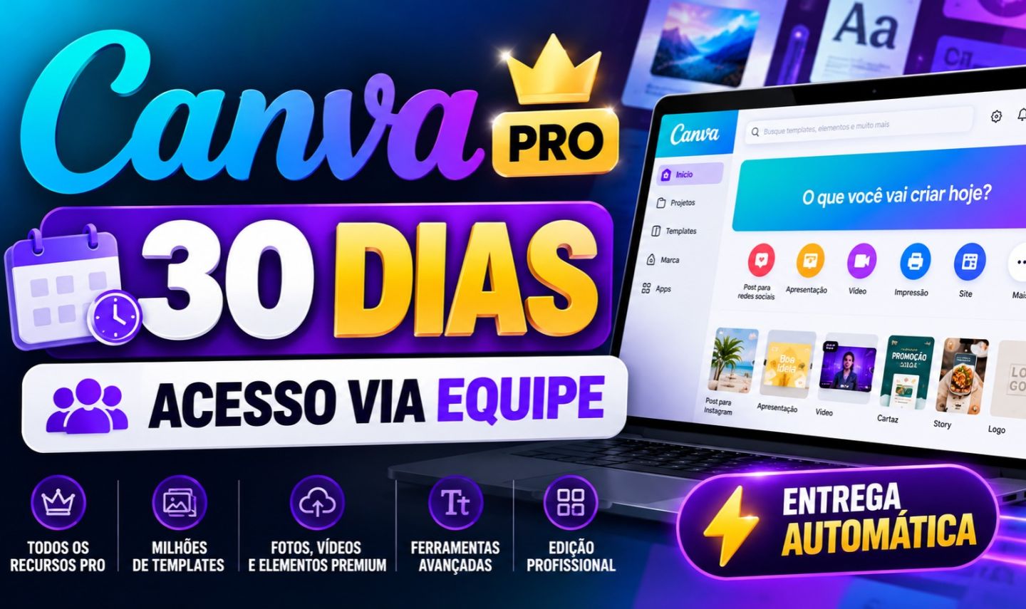 CANVA PRO 30 DIAS NA SUA CONTA