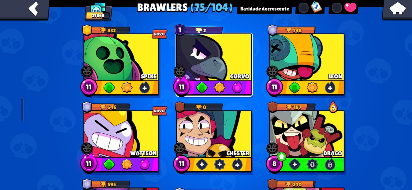 Conta brawl stars upada 28k de trofeus+ conta COC+ conta clash royale
