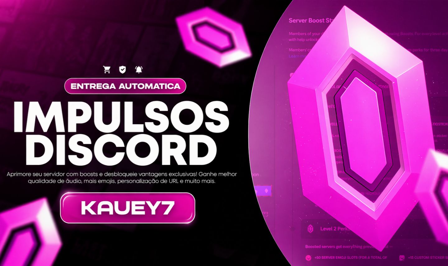 DISCORD NITRO GAMING 3 MESES + 14x IMPULSOS PARA SEU SERVIDOR! (PROMOÇÃO)