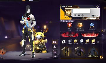 Conta free fire baratinha com angelical amarela e mais