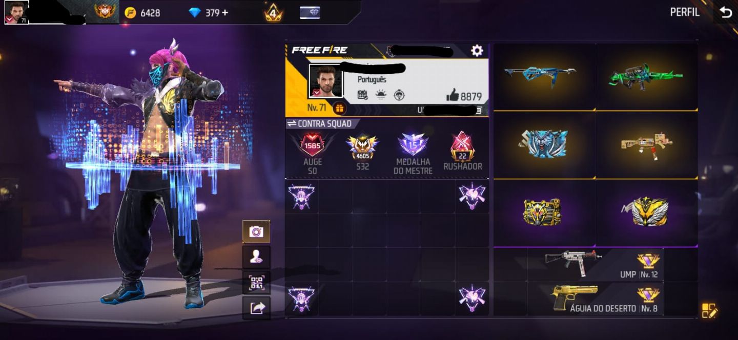 Conta free fire LVL 71 Gemada