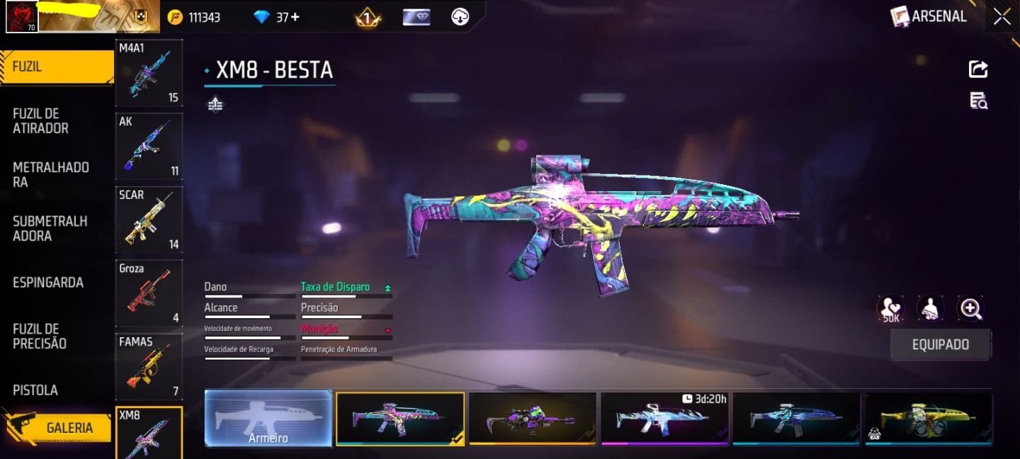 CONTA DE FREE FIRE COM MELHOR UMP ATRIBUTADA DO JOGO!