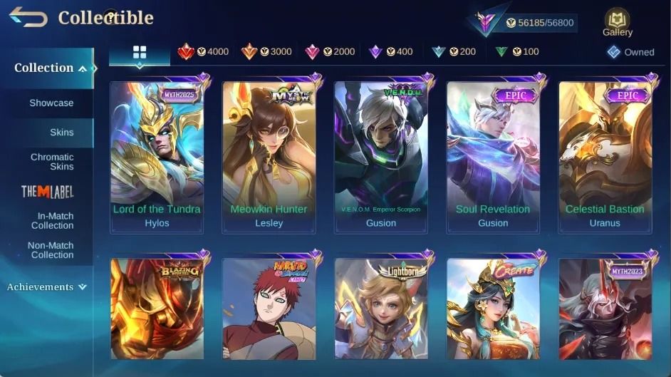 318 SKINS - FULL EMBLEMAS - FULL HEROIS
