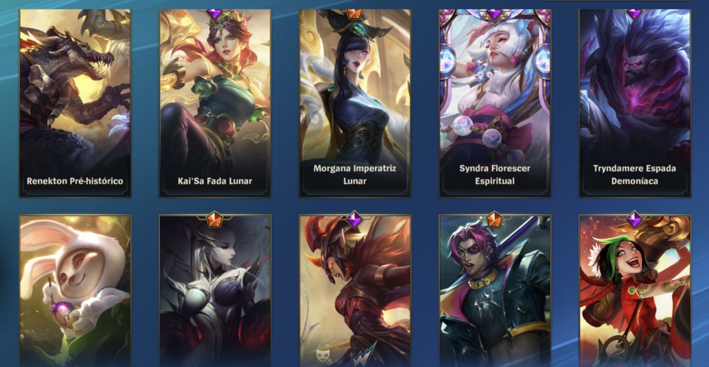Conta wild rift com skins prestígio e lendárias.