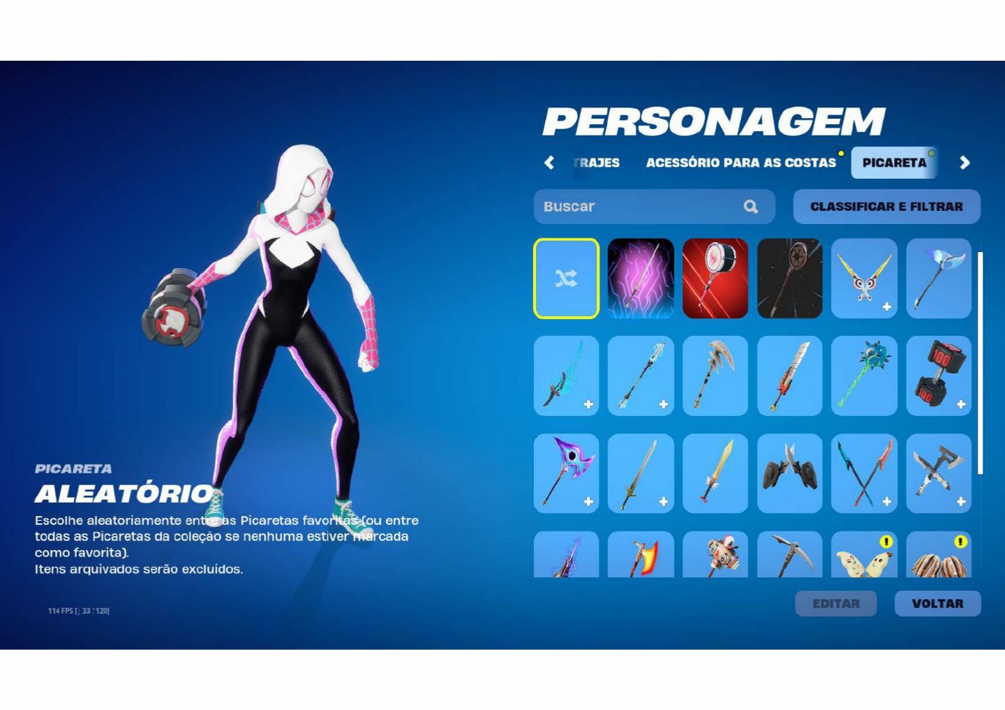 Conta fortnite,unico dono com 20 skins + 600 vbucks