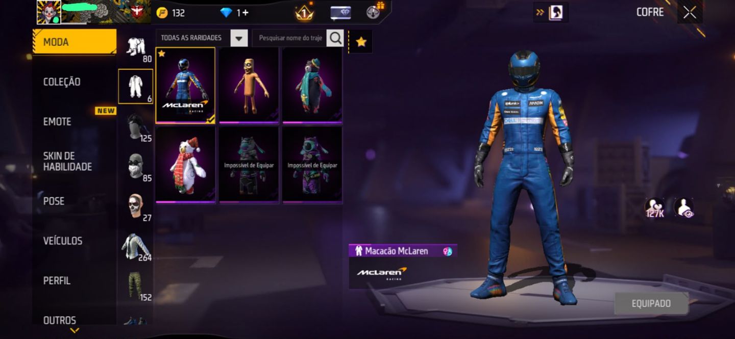 (Negociando preço )Conta de free fire com barbinha