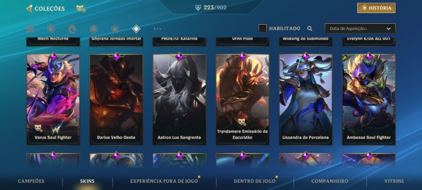 Conta à venda R$550 | 223 skins | Challenger | Passe ativo