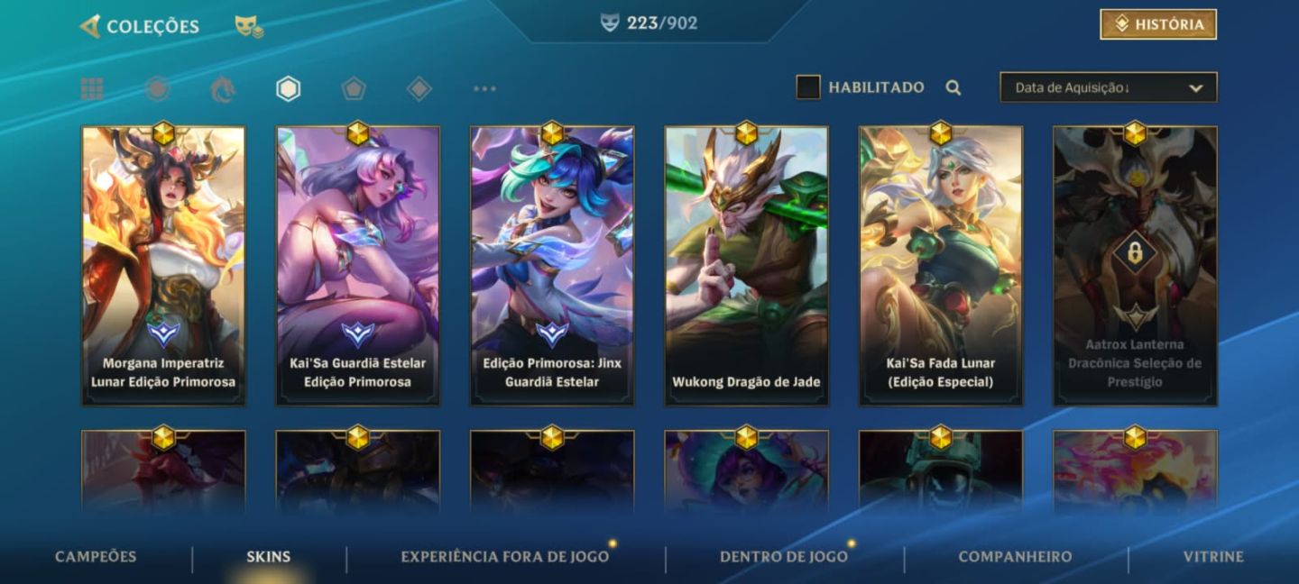Conta à venda R$550 | 223 skins | Challenger | Passe ativo