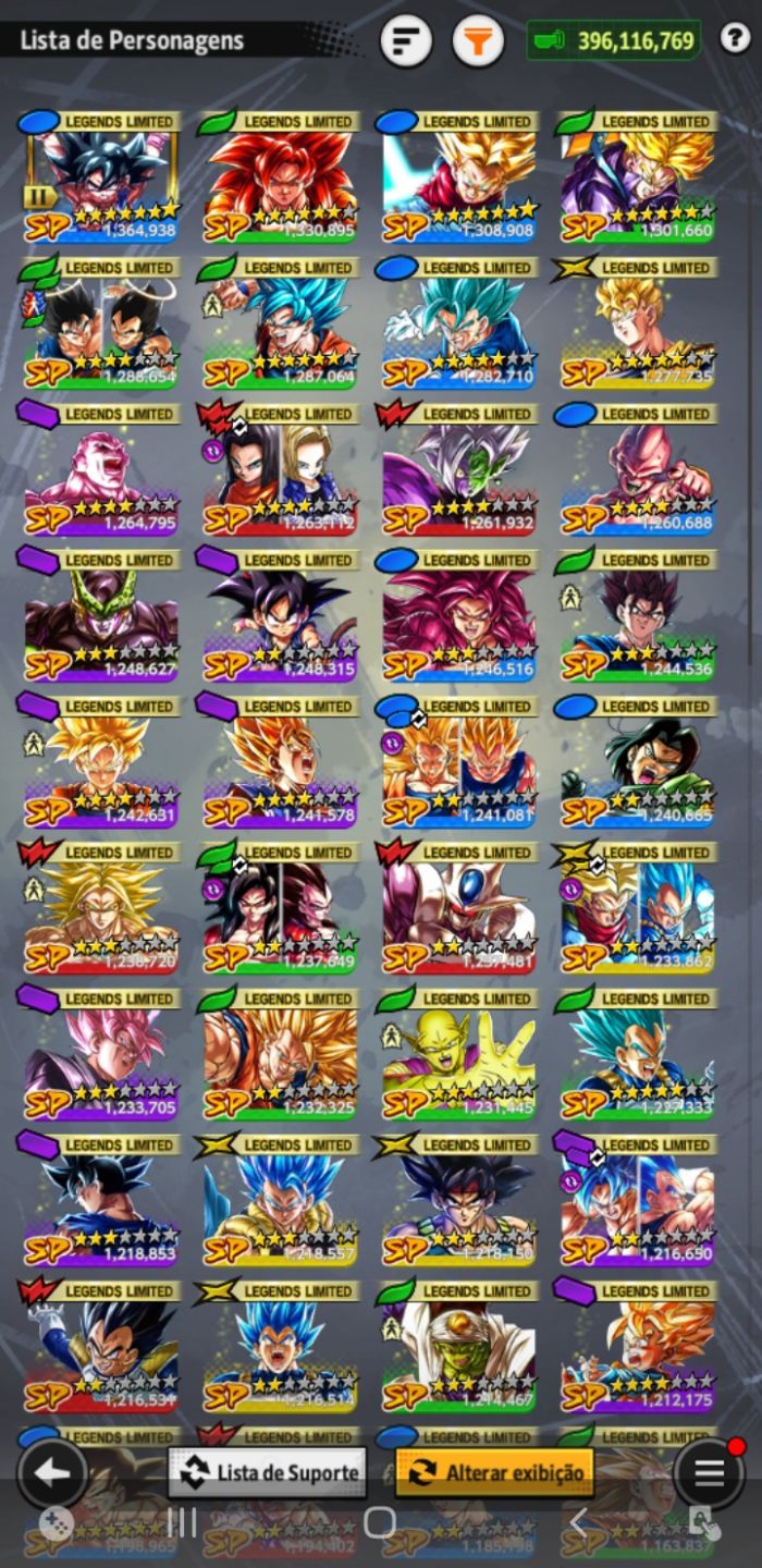 DRAGON BALL LEGENDS | CONTA LVL 188 | VÁRIOS LL | PERSONAGENS FORTE | FUL ACESSO