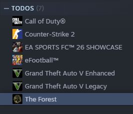 Conta stem com 2 gta 5 e o the forest