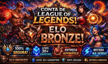 [Entrega Automática]Conta Lol Bronze, 6 Skins, 1 Lendária, Upada na Mão, Lvl 31