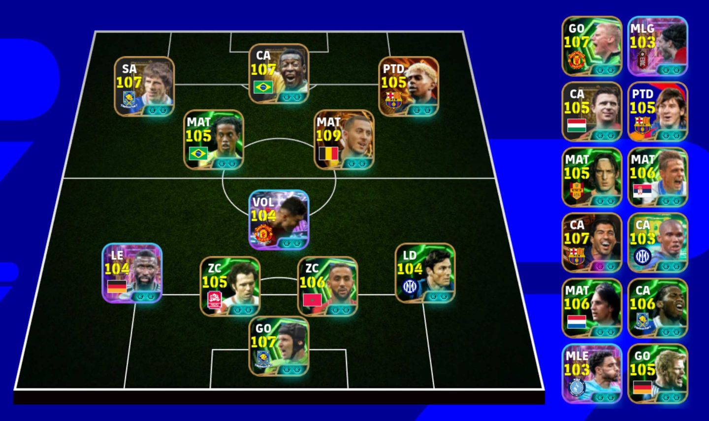 CONTA EFOOTBALL PRA SAIR AGORA, PELE 108, YAMAL 108 BIG TIME, HAZZARD 109, zola