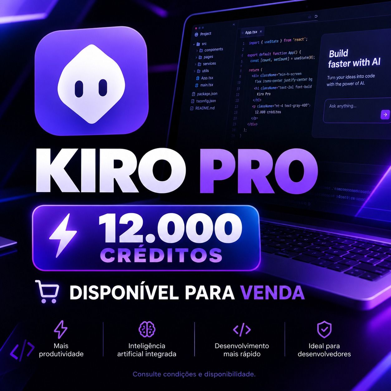 Kiro ia 12 mil de créditos 30 dias de acesso