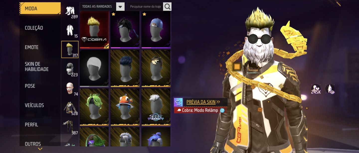 CONTA FREE FIRE RARA GEMADA! 4 PUNHOS, NIVEL 75, BARBINHA, ANGELICAL PUMA