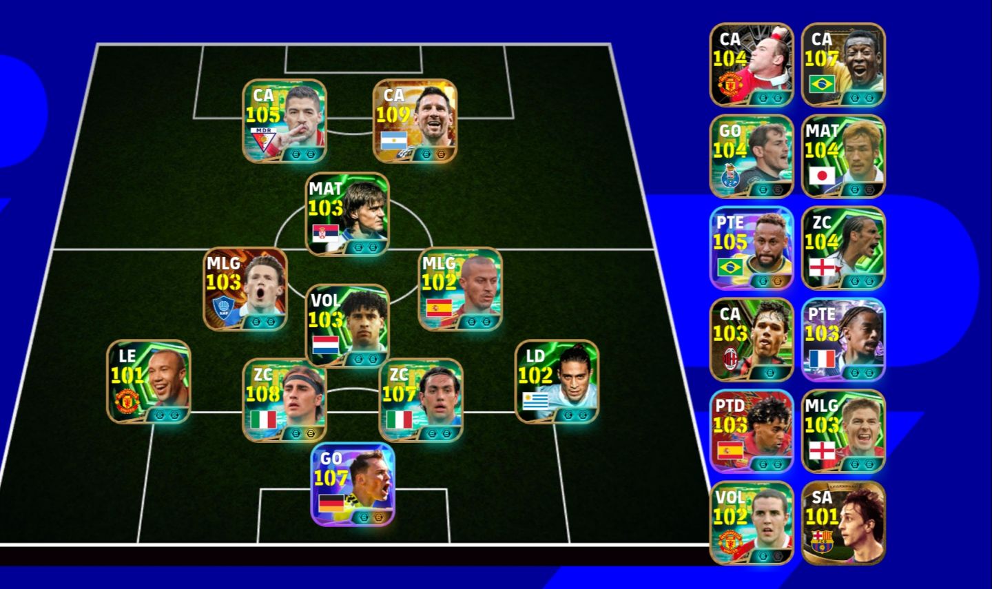Conta efootball Messi big time copa, Ney Showtime copa, pelé épico, etc